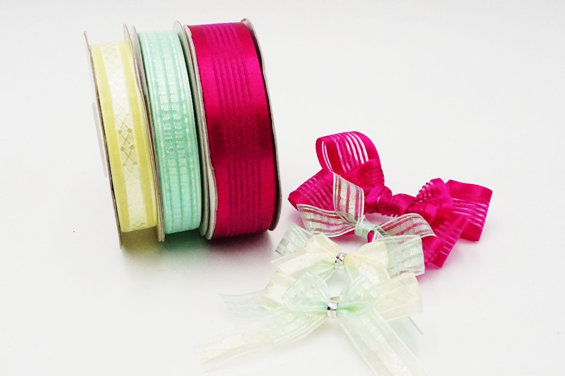 Bordowy Elegancki Przezroczysty Zestaw Wstążek